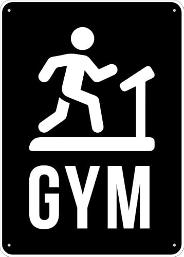 Gym Aluminum Metal Sign 12"x8" UV Printed Rust-Free For Home/Business/Driveway Use