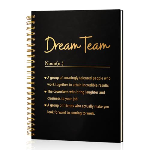 Msticey Dream Team Definition 160 Blank Pages Gold Foil Hardcover Spiral Notebook Best Team Gifts for Team Teammate Work Bestie Coworker Employee Appreciation Gifts Team Member Thank You Gifts