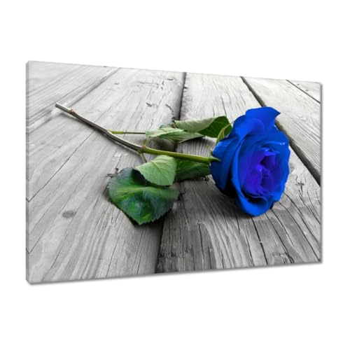 Peinture imprimée rose bleue 90x60 pour sublimer votre salon contemporain