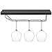 Giantex Wine Rack Wall Mounted Set of 5, Wood Wall Wine Shelf Racks with Glass Holder and Stemware Hanger, Wooden Hanging Wine Rack, Wine Storage Display Shelf for Home Bar Kitchen Dining Room, Black