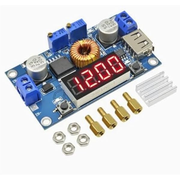 5A 75W XL4015 Przetwornica DC-DC Regulowany moduł ładowarki obniżającej z czerwonym woltomierzem