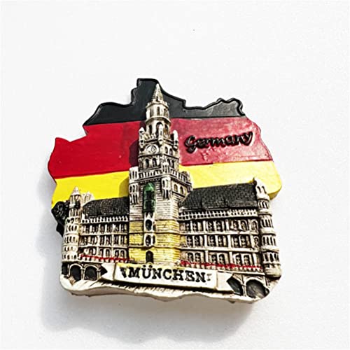 Imán decorativo de refrigerador Munich Germany 3D pintado a mano miniatura 2