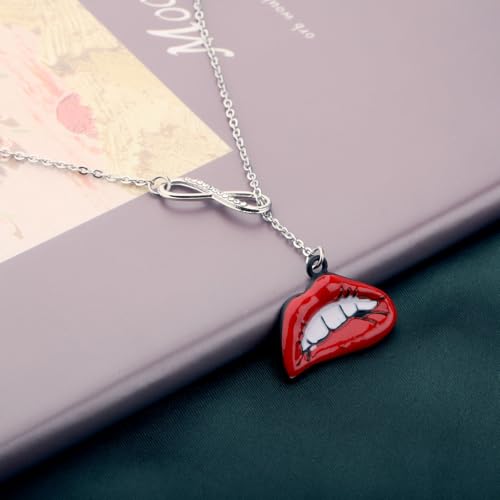 PLITI Rocky Horror Show Inspired Necklace - Red Lips Gift For Rocky Fans & Horror Movie Lovers4