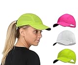 TrailHeads Race Day Performance Running Hat | The Lightweight, Quick Dry, Sport Cap for Women - 4 colors (white-cool green-pink punch 3-pk)