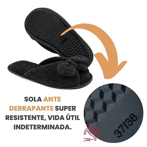 Pantufa de Laço Antiderrapante Super Resistente 100% Poliester Toque Macio a Pele (39/40)