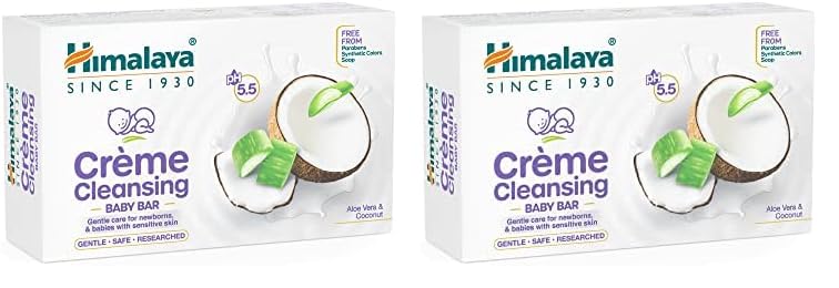 Image of Himalaya Creme Cleansing Baby Bar 125G| pH 5.5|with Coconut milk Protein and Aloe vera|Soap Free|Dermatologically tested |For New borns|For Baby's sensitive skin| No Parabens|No Synthetic Colors