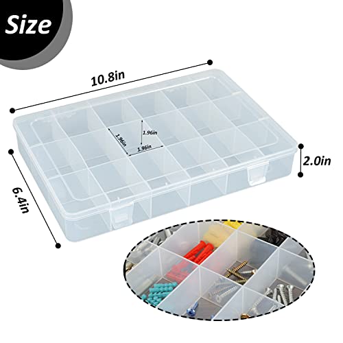 Image of 2 Packs 30 Large Grids Sewing Thread Organizer Storage Box,with Adjustable Dividers,Clear Plastic Container Holder for Embroidery,Washi Tape