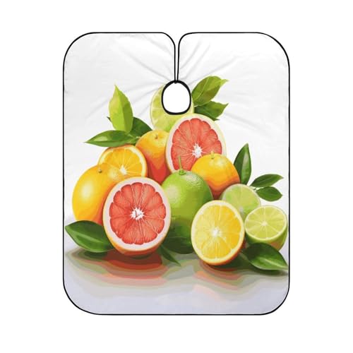 Capa para corte de cabello con frutas cítricas ajustable miniatura 6