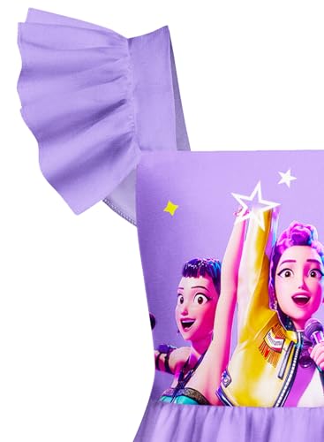 Girls Fashion Dress Kids Pop Singer Graphic Dresses Novelty Party Outfit Birthday Gift 4-12 Years2