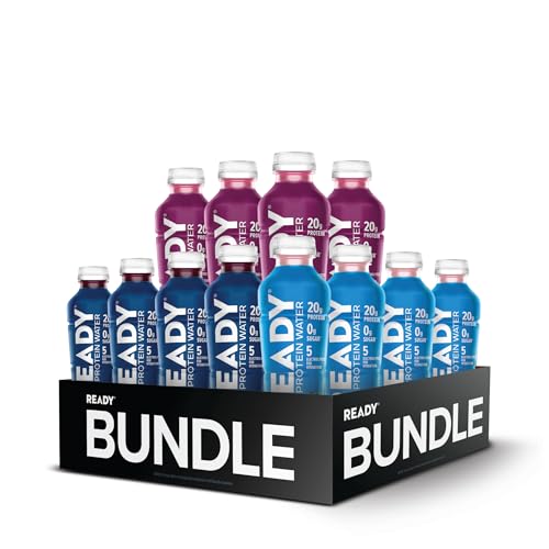 Image of Ready Clear Protein Water Variety, Black Cherry, Blueberry & Mixed Berry | 0 sugar, Low-calorie sports drink with electrolytes & essential amino acids for hydration & recovery; 16.9 fl oz