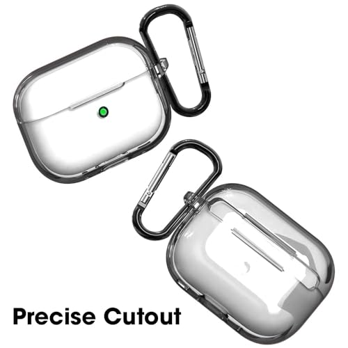 Image of Sounce Earphone Case Cover Compatible for Airpods Pro 2 Case 2022, Soft Silicone Skin Case Cover Shock-Absorbing Protective Case with Keychain [Front LED Visible](Transparent)