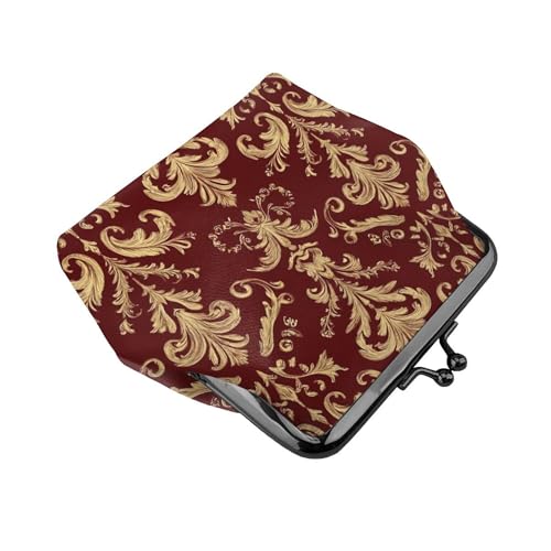 Small Wallet Flower Maroon Gold Floral Classy Burgundy Antique (1) Coin Purse For Women Change Purse3