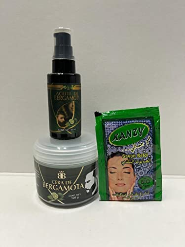 LA ORIGINAL BERGAMOTA CERA 120g & ACEITE DE BERGAMOTA 50ml PARA CABELLO Y BARBA CON JABÓN MARROQUÍ