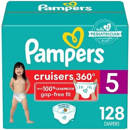 Pampers Diapers - Cruisers 360 degrees - Size 5, 128 Count, up to...