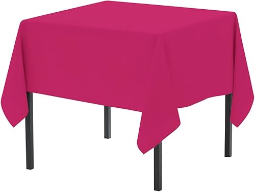 Miniatura 1 de Pomp Mantel de poliéster de alta calidad fucsia de 60 x 84 pulgadas, tela resistente a las arrugas y a las manchas, de fácil cuidado, se adapta a