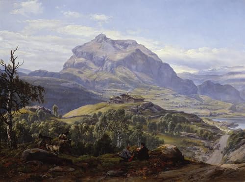 Tableau Vang à Valdres de Johan Christian Dahl impression sur toile haut de gamme 60x90cm