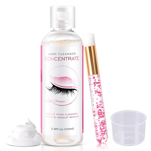Shmian Lash Shampoo Concentrate- Gentle Oil-Free Foaming Cleanser for Eyelash Extensions & Natural Lashes | Deep Cleansing Safe & Effective Lash Care Solution 100ml