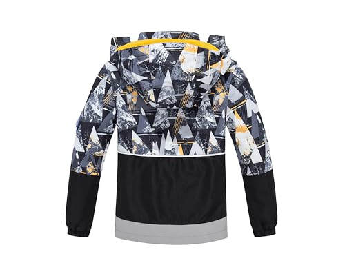 Image of MGEOY Kids Rain Jacket, Waterproof Lightweight Hooded Windbreaker for Boys Girls 4-14Y