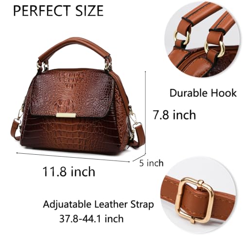 Image of Women's Crocodile Style Handbags: Fashionable Large Capacity Tote Bags with Adjustable Shoulder Strap