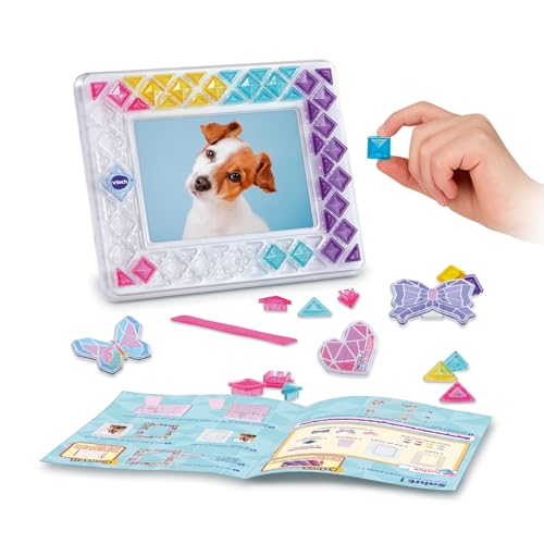 VTech - Mosaïc Magic Lights Cadre Photo - Kit Mosaïque Enfant - Cadre Photo Personnalisable avec Effets Lumineux et Musique - Jeu Créatif et DIY - Cadeau Enfant Dès 5 Ans - Contenu en Français
