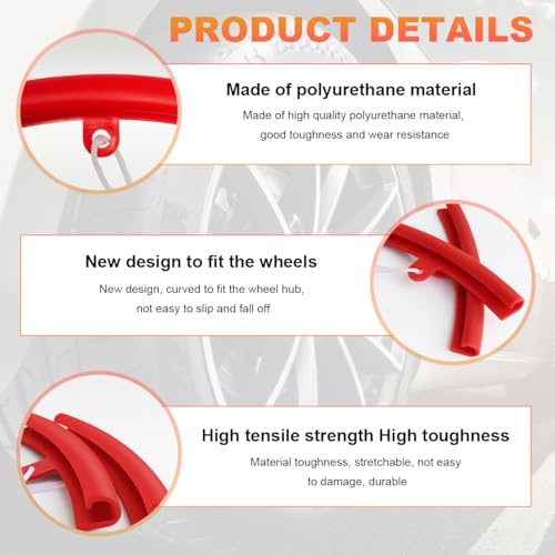 Image of KVAEY 5 PCS Car Tire Changing Rim Protector, Flexible Anti-Scratch Fixing Tyre Rim Protective Cover, Perfect Arc Fit Wheel Changing Rim Edge Savers for Cars SUVs Motorcycle (Red)