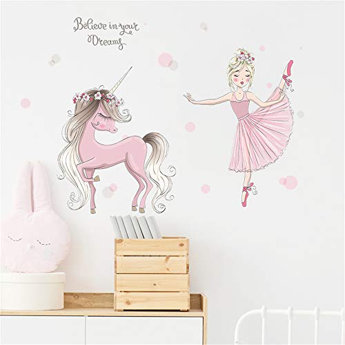 Vinilo decorativo para pared Ballet Girl With Unicorn miniatura 3