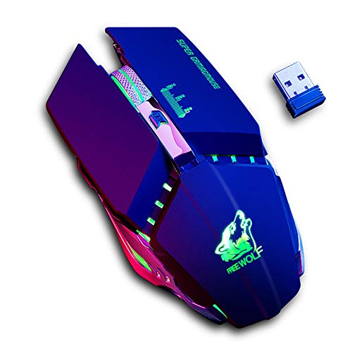 SIWEI 2.4G Wireless Portable Mobile Mouse Optical Mice,Wireless PC Gaming Mice,USB 1600 DPI LED Backlit Mice for Notebook, PC, Laptop, Computer