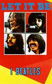 Póster de Beatles con texto en inglés 