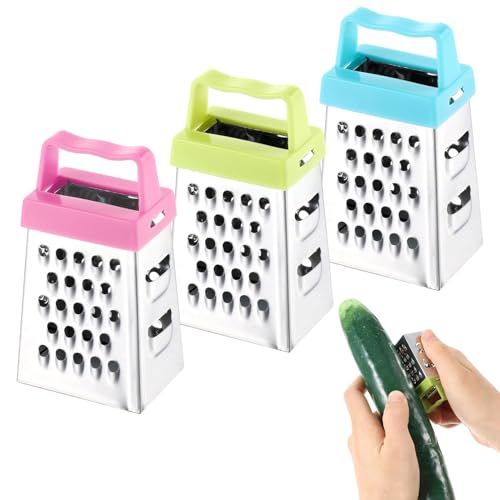 3 Pcs Mini Vierkantreibe,Reibe,Käsereibe,Reibe Edelstahl,Küchenreibe,Reibe Für Gemüse,Vierkantreibe, Multifunktional Für Schokolade Zitrone Muskat Käse, Ingwer, Gemüse