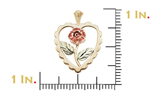 Open Heart Rose Pendant Necklace, 10k Yellow Gold, 12k Green Gold, 12k Rose Black Hills Gold4