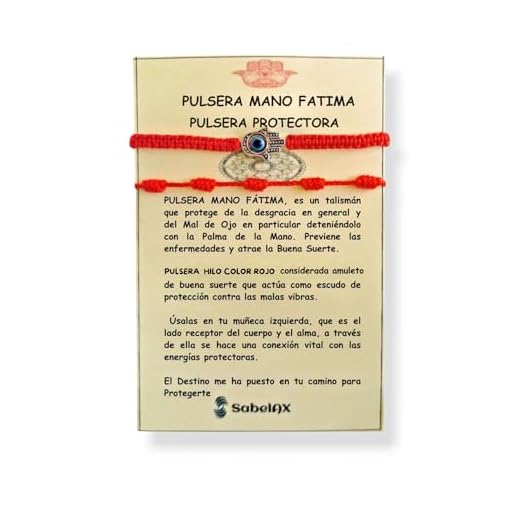 SabelAX - Pulsera 7 Nudos Roja - Pulsera Mano de Fatima Ojo Turco - Pulsera Hilo Rojo - Amuleto Mal de Ojo - Amuletos de Buena Suerte - Para Mujer, Hombre, Parejas - Kabbalah (Roja)