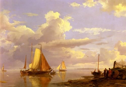 Bateaux de pêche au large du crépuscule pour salon moderne