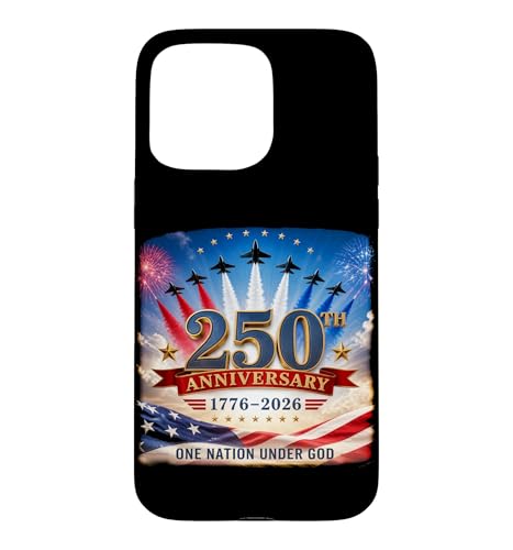 One Nation Under GOD ? Vintage Jet Airshow 1776-2026 250th �X�}�z�P�[�X iPhone 15 Pro Max �p