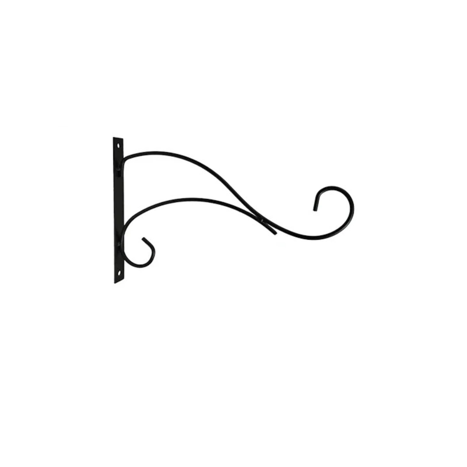 Huwoyg Balck B 30Cm 2 Pcs Hanging Bracket Hooks Hanger Wall Bird Flower Pot Basket Planter Metal Feeder Chime Wind Mount Hook For Plants(Balck B 30Cm)