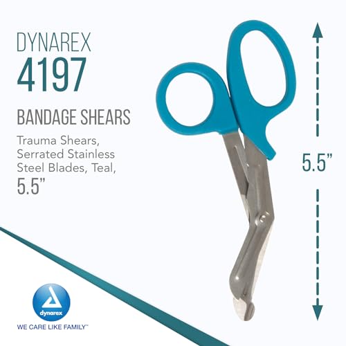 Ciseaux à bandage Dynarex bleu sarcelle pour infirmiers lot de 200 - 2