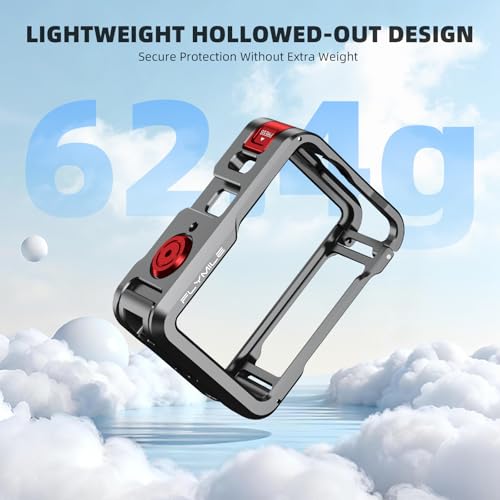 Image of Action 6 Camera Cage for DJI Osmo Action 6, Protective Case Metal Frame with Silicone Lens Cap, Cold Shoe & 1 /4 inch Threads Adapter, Aluminum Alloy Quick Release Mount Accessories