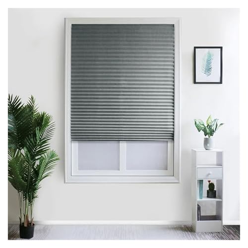 Persiana Veneciana Persianas Plisadas Autoadhesivas, Cortinas De Ventanas Semiopacas For Cocina, Baño, Balcón, Ventana Café/Oficina(Gray,180x90cm)
