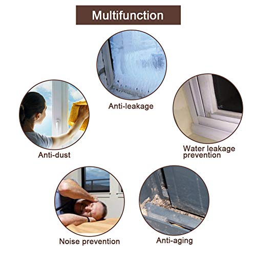 Image of Door Weather Stripping, Window Seal Strip for Doors and Windows- Self-adhisive Foam Weather Strip Door Seal | Soundproof Seal Strip for Cracks and Gaps Epdm D Type (66Ft) 2 Pack (Brown)