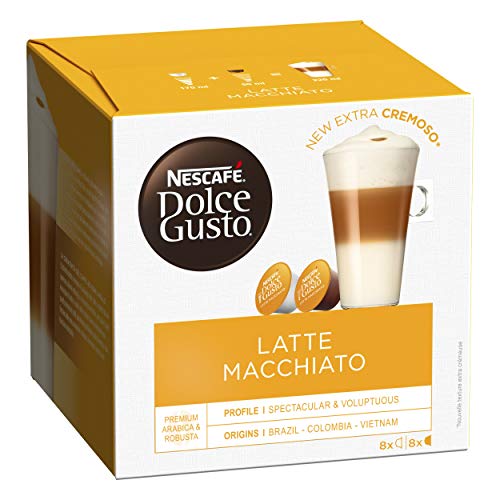 Nescafé Dolce Gusto Latte Macchiato - Café Gourmand - 96 Capsules (Pack de 6 boîtes x 16)