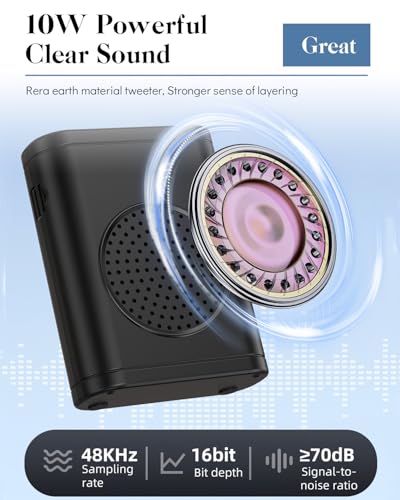 Amplificatore vocale portatile con microfono a clip senza fili, amplificatore vocale personale ricaricabile Bluetooth, altoparlante PA per più posizioni in classe, riunioni e all'aperto - 3