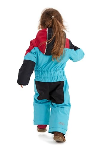 Killtec Unisex Kinder Kesley Mini Skioverall Schneeanzug Mit Kapuze 10 000 Mm Wassers ule Wasserdicht, Türkis, 86-92 EU – Ansicht 2