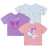 Hello Kitty Big Girls 3 Pack T-Shirts Purple/Sky Blue/Pink 10-12