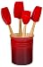 Le Creuset of America Craft Series 5Piece Utensil Set with Crock - Cerise