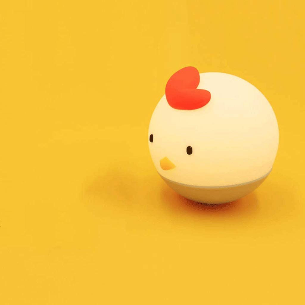 ADITAM Creative Nouveauté Poussin Veilleuse Animal Mignon Silicone Bébé Veilleuse Portable Et Rechargeable Lampes Changeantes pour Les Chambres Double The Comfort
