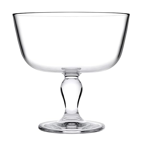 Queensway Home & Dining Glass Footed Service Bowl Dish Perfect for Trifle, Fruit Salad, or Centerpiece Display