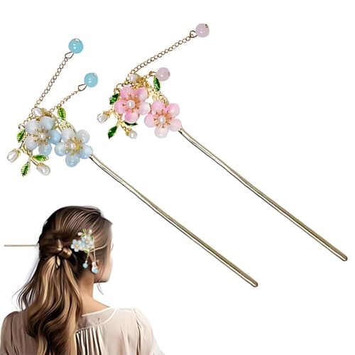 HABNI 2 Pezzi Bastoncini per Capelli, Accessori per Capelli, Forcella Cinese Annata Forcine per Capelli, Hairpin Forcine Capelli Donna Con Nappa Accessori Capelli Rima Classica
