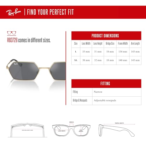 Ray-Ban RB3728 Yevi Hexagonal Sunglasses For Men For Women +BUNDLE with ACCESSORY EYEWEAR KIT4
