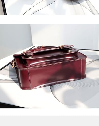 Retro Leather Messenger Bag Women - Cowhide Crossbody, College Style, Small Square Bag, Shoulder Bag2