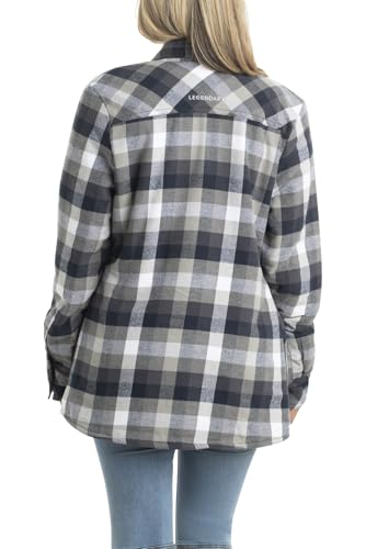 Legendary Whitetails Women's Flannel Shacket Sherpa Lined Plaid Shirt Jacket Warm Fleece4