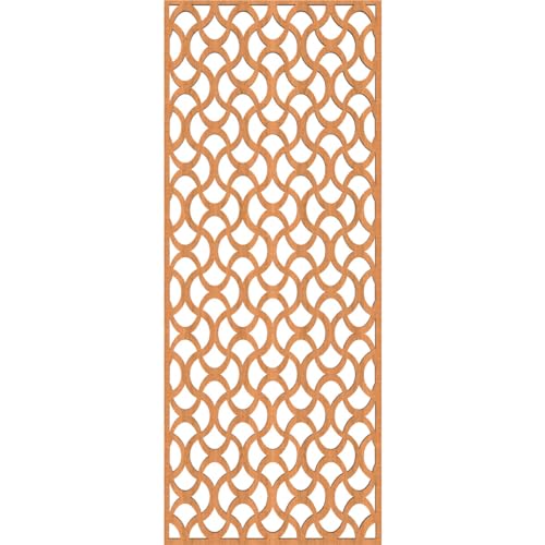 Image of 13 3 /8 inchW x 34 3 /8 inchH x 3 /8 inchT Resort Decorative Fretwork Wood Wall Panels, Cherry